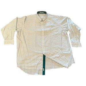 Paul Fredrick l Plaid Non-Iron Cotton Classic Long Sleeve Dress Shirt Size 20/37